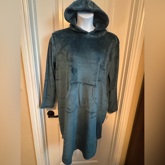 NWT 32 Degrees Long Sleeve Sleep Lounger Hoodie In Deep Baltic, Large/X-Large) - Picture 6 of 8